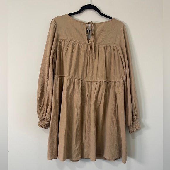 loverichie Womens Dress Size Large Tan Boho Peasant Mini - Picture 4 of 14